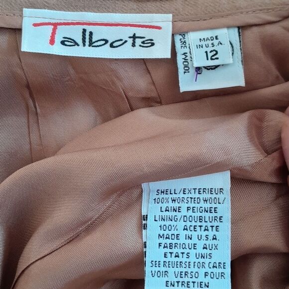 Talbots 100% Wool Pleated Skirt With Pockets - Picture 8 of 16